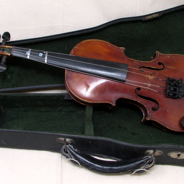 Antique German Made Violin Vuillaume A Paris, Rue Croix Des Petits Champs Violin Size 1/4 19th Century Small Violin Case