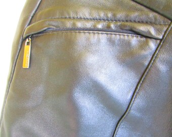 Vintage Black Leather Pants Size 6 Maxazria BCBG Like New Real Leather