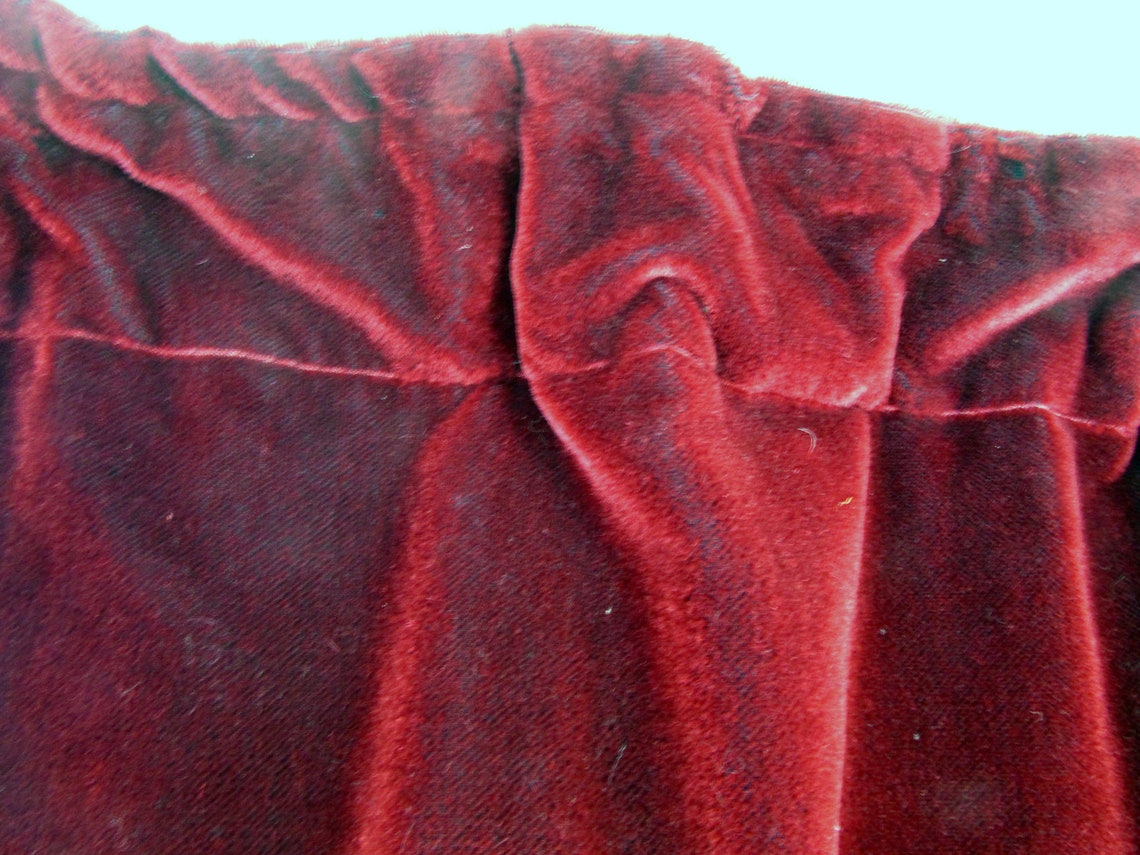 Vintage Burgundy Mohair Upholstery Fabric Drapes 1930s Deep Etsy