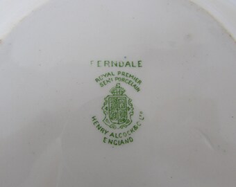 Victorian Henry Alcock Ferndale Green Transferware Bowl England