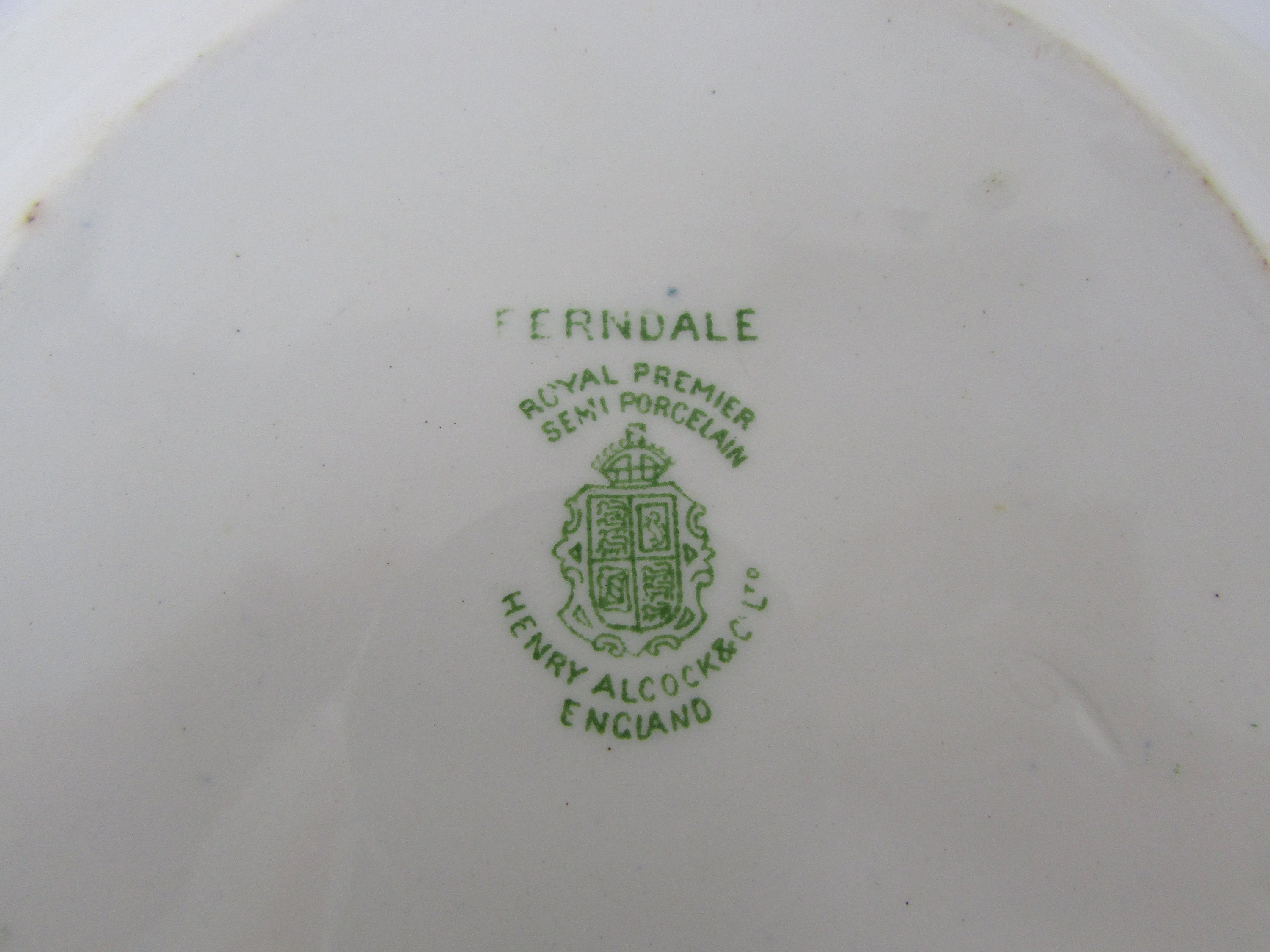 Victorian Henry Alcock Ferndale Green Transferware Bowl England