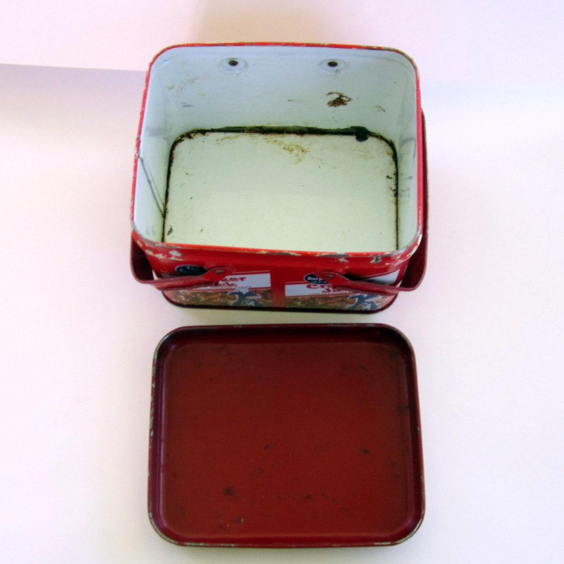 Vintage Cracker Jack Lunch Box 1930s Tin Box Metal Lunch Pail Etsy