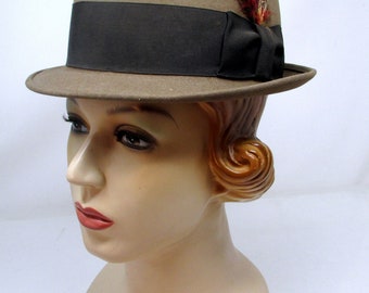 Vintage Stetson Toronado Fedora Brown Hat Size 7  Mens hat Brown Royal Stetson Grosgrain Ribbon Made in Canada