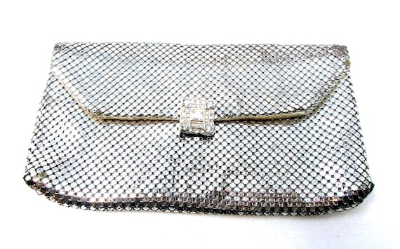 ヴィンテージ シルバー メッシュ Whiting & Davis クラッチバッグ