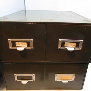 Vintage Aktenordner Schublade Industrie Dekor Metall 2-Schubladen File Grün Metall Aktenschrank Metall Box Büro Datei Aufbewahrungsbox 17 x 13 x 5 1/2 Zoll