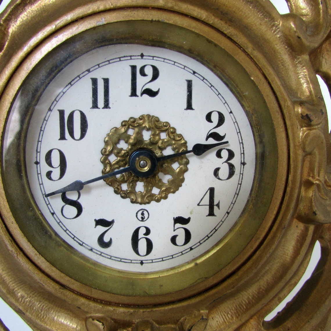 Victorian Cast Iron Clock Cherub Cupid Gold Clock Antique Wind Etsy