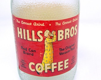Vintage Hills Bros-koffiepot uit de jaren 40, retro keukendecor (geen deksel)