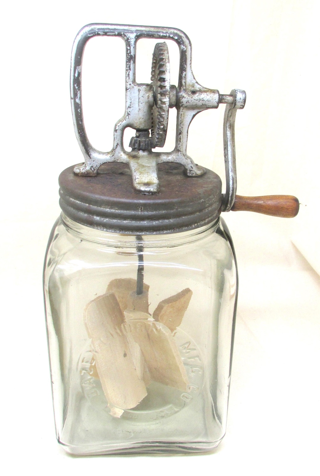 Vintage Dazey Butter Churn No. 40, Square Glass, Farmhouse Decor