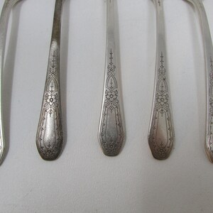 Vintage Community Plate Flatware 9 pcs Flatware Silverware Lot of Forks and Spoons Sweet Floral Pattern Art Deco image 7