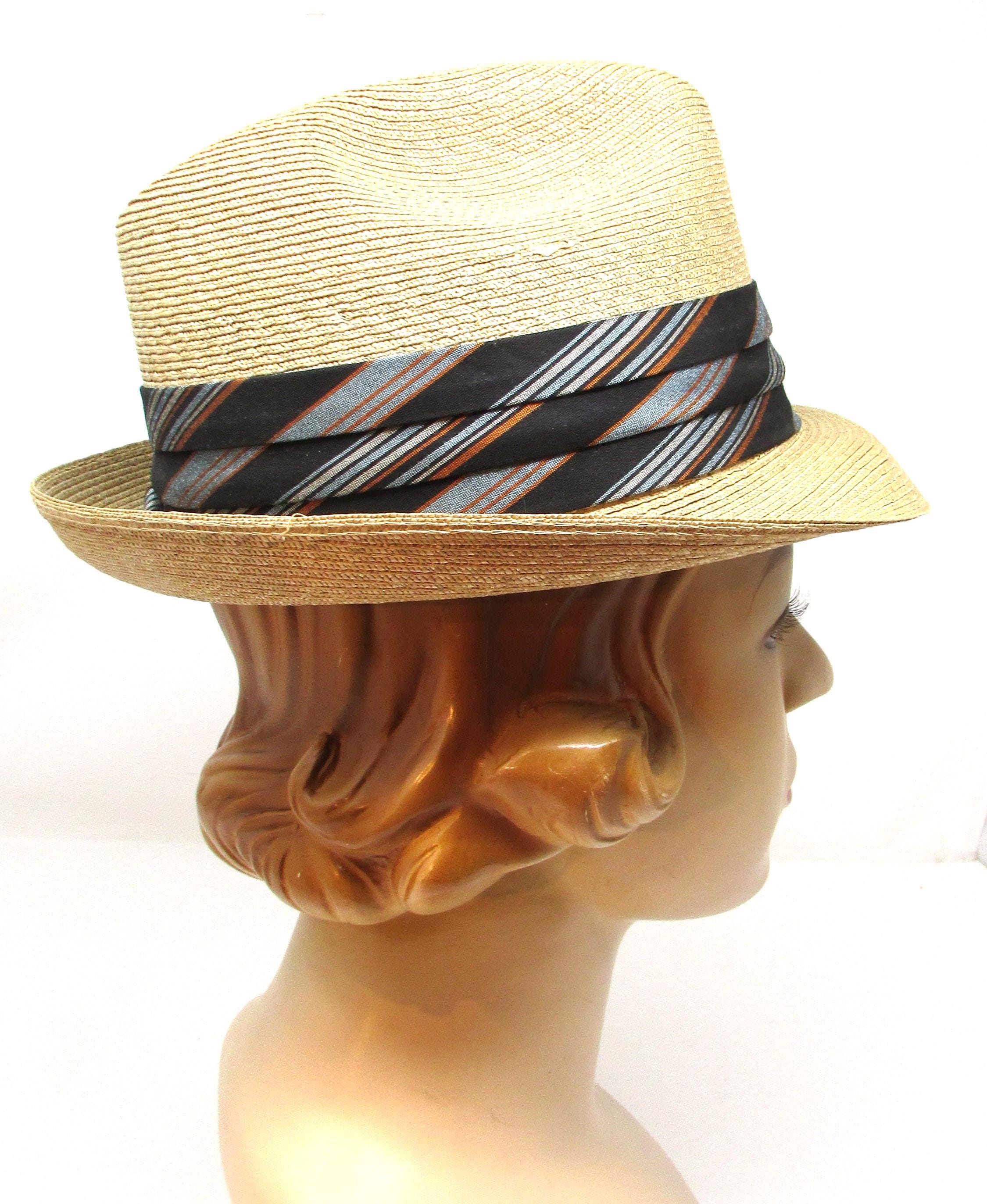Vintage Cavanagh Hats of New York Straw Boater Hat Mens Size