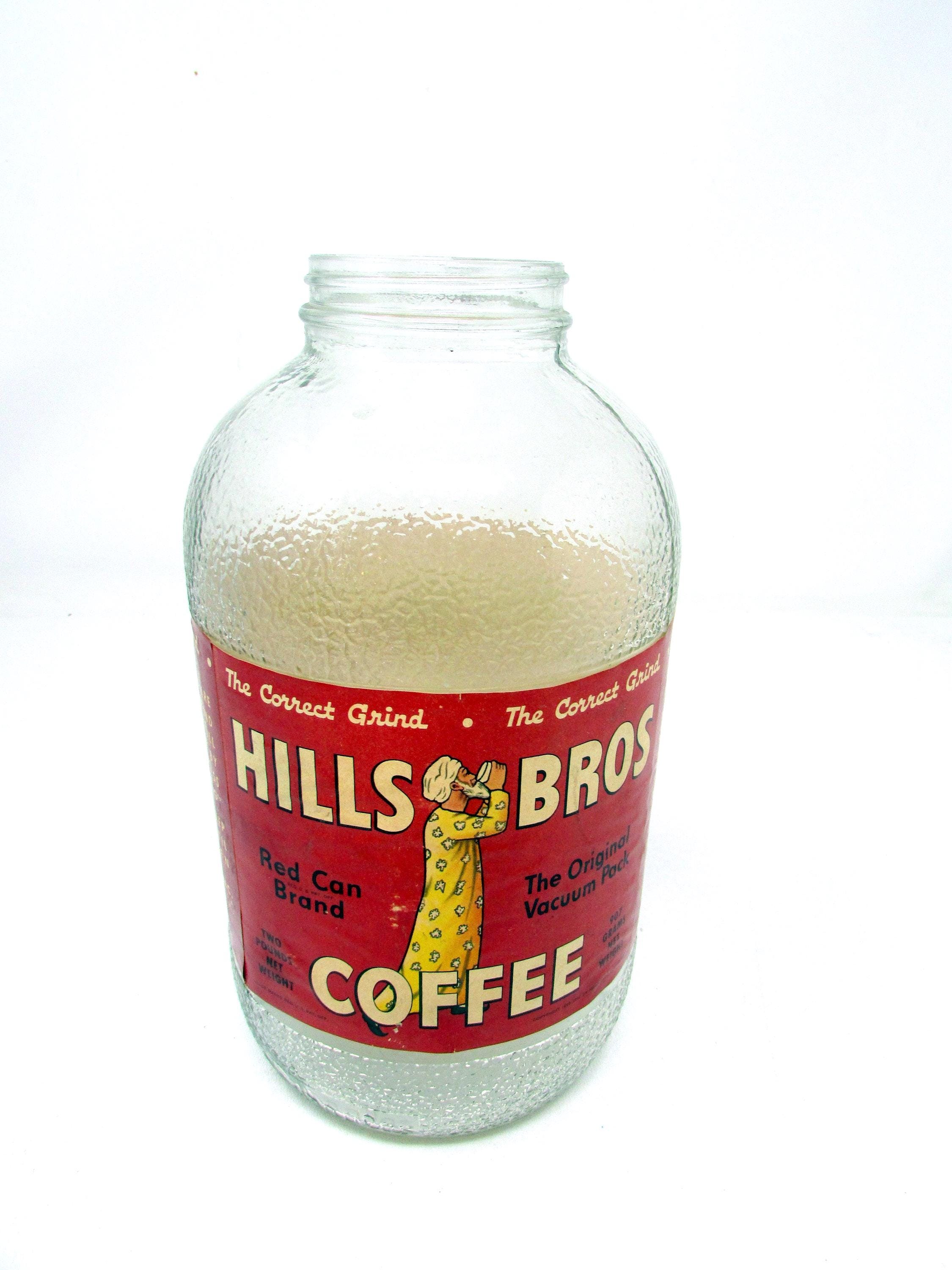Vintage 1940s Hills Bros Coffee Jar, Retro Kitchen Decor (no Lid