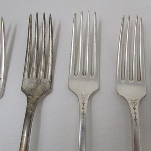 Vintage Community Plate Flatware 9 pcs Flatware Silverware Lot of Forks and Spoons Sweet Floral Pattern Art Deco image 6