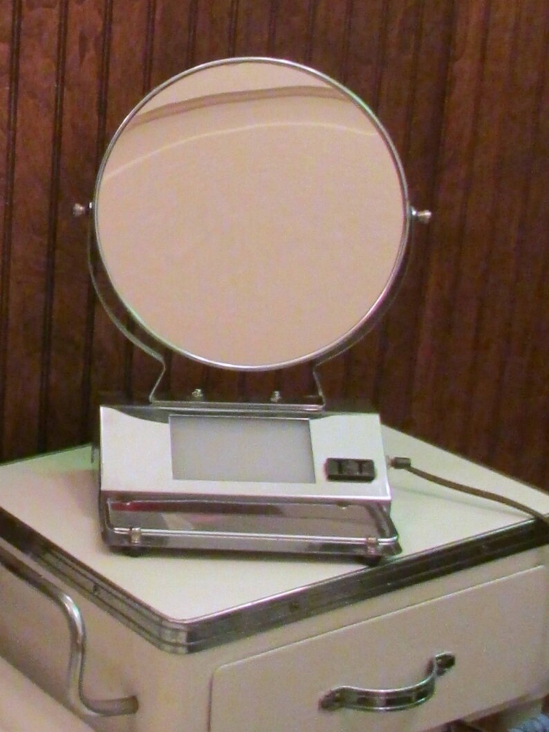 Art Deco Vanity Mirror With Light Double Sided Lighted Maleup Decor Bath