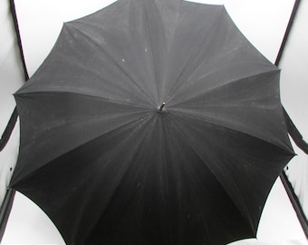 Paraguas vintage Art Déco para caballero, con mango de imitación de carey y cubierta de algodón de longitud completa, de los años 30 y 40.