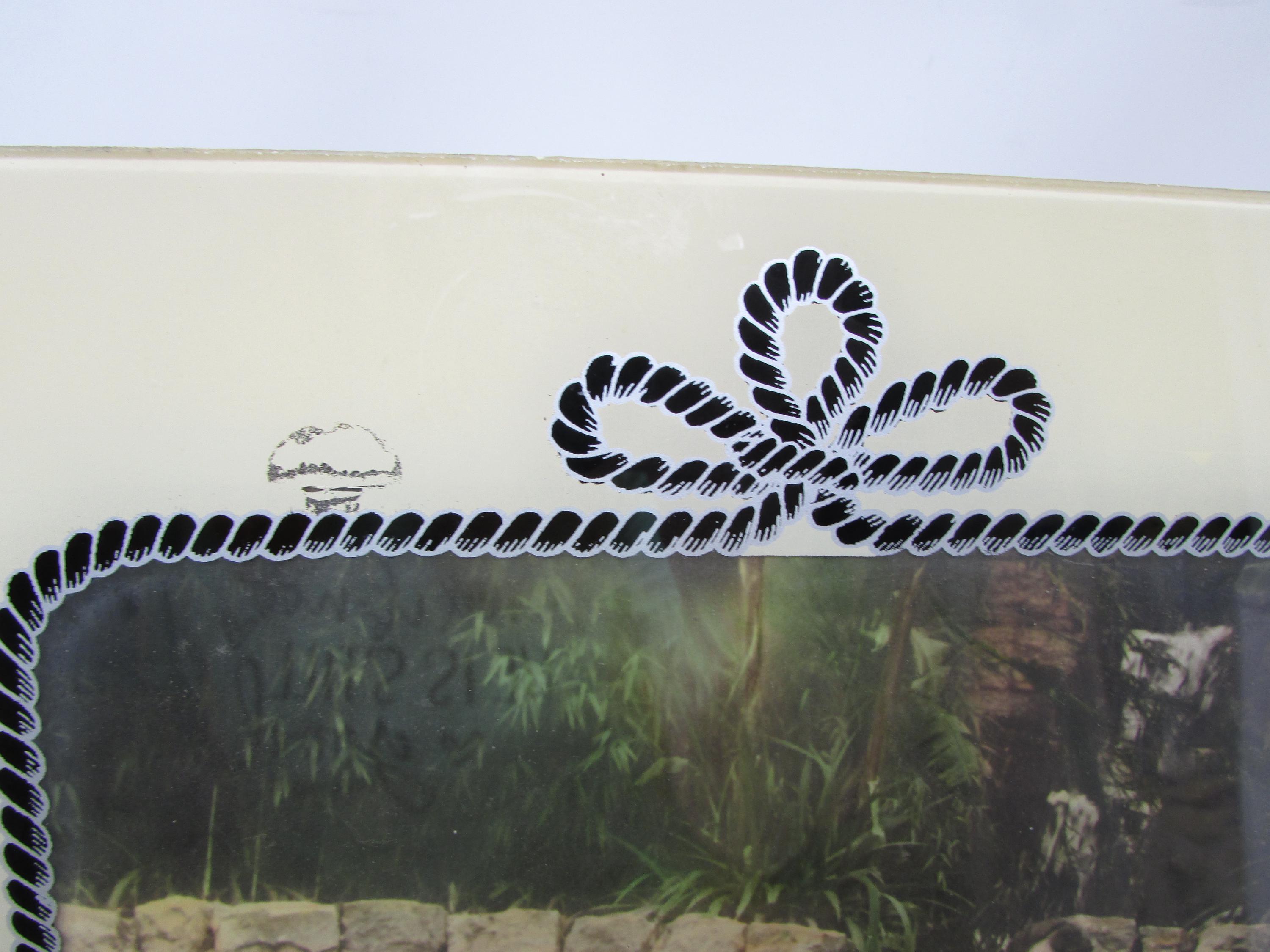 Vintage Art Deco Reverse Painted Frame, Rope Design, Hand Tinted