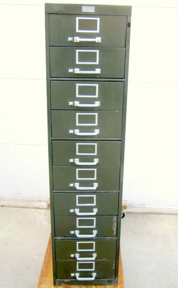 Industrial Metal Lateral File Cabinet With 10 Drawers Vintage Etsy