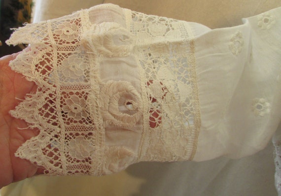 Edwardian Wedding Dress Lace and Intricate Open W… - image 4