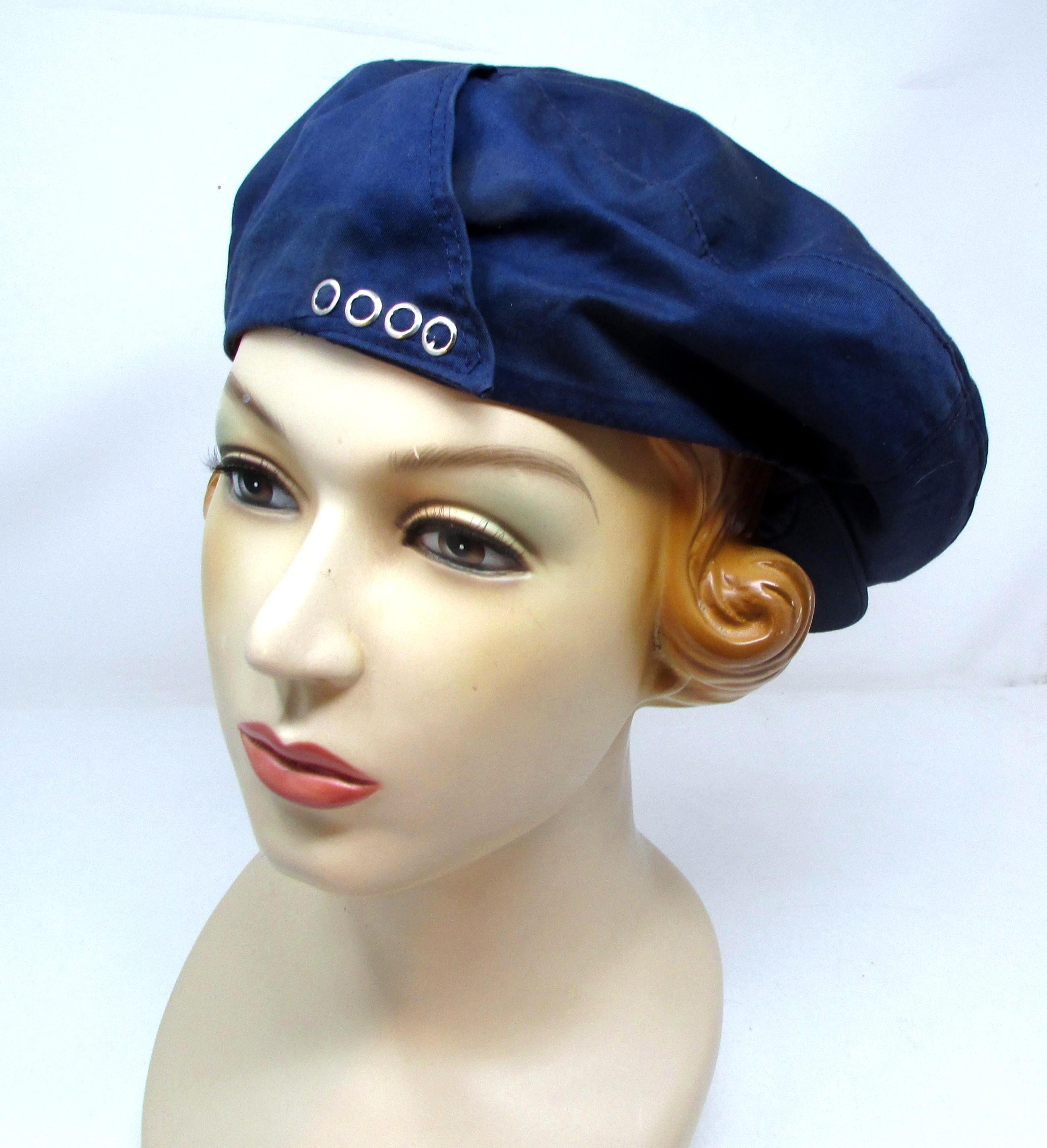 Vintage Blue Leather Newsboy Cap Beret Mod Hat Sanlea Hats New York 70s Newsboy Hat Blue - Etsy Australia main image 2