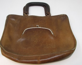 Vintage Coach Handbag 1960s Coach Cowhide Leather Bag Handbag Purse No. 635-7307 NYC