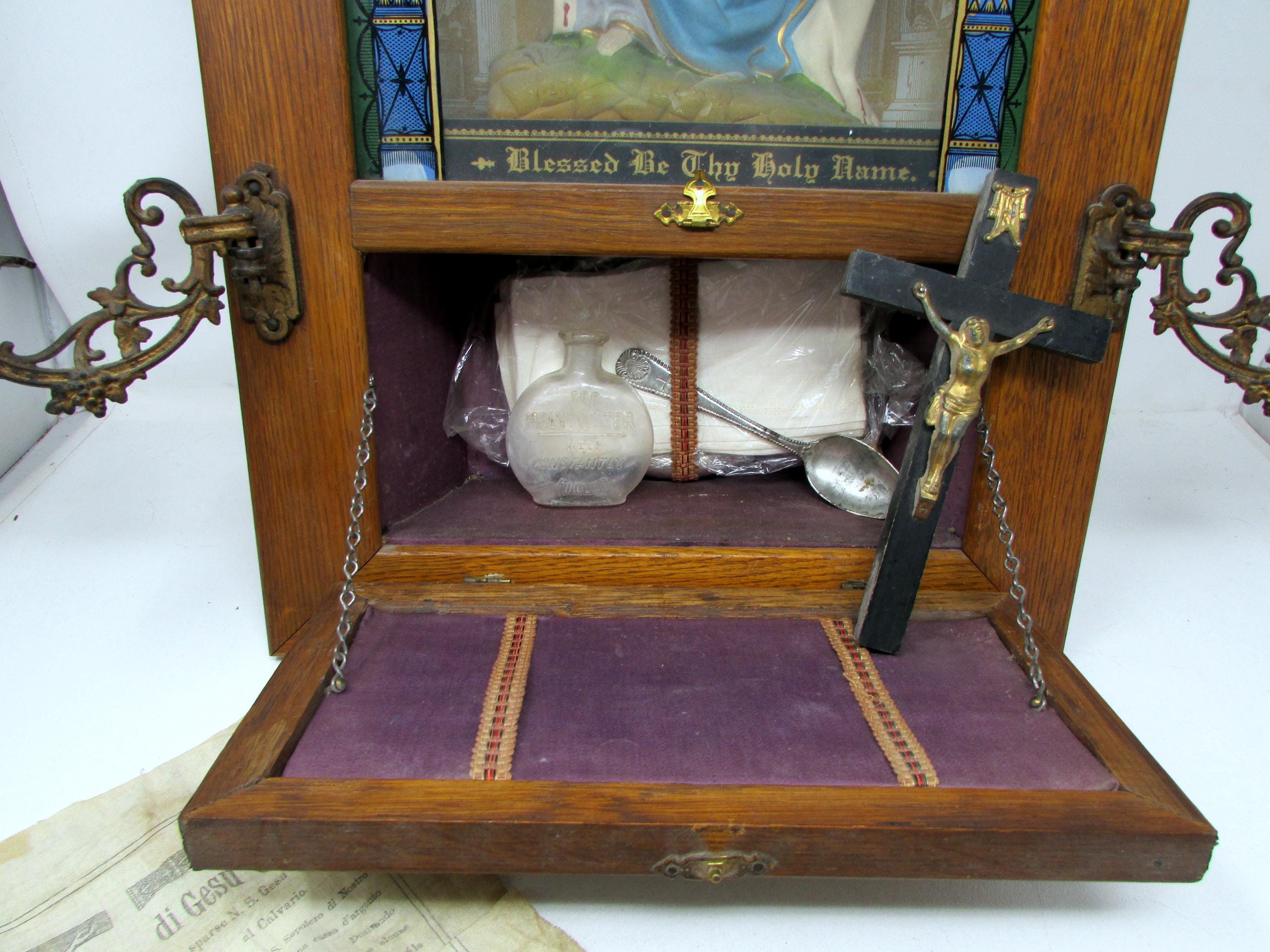 Antique Catholic Sick Call Set – Oak Altar, Pietà, Last Supper - Etsy