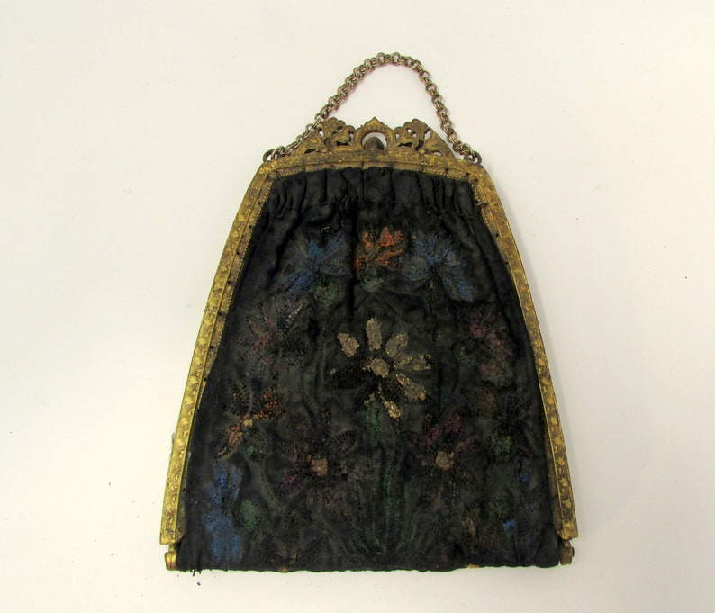 Victorian Chatelaine Sewing Kit Purse Antique Purse Jewels Sewing Chatelaine Vintage Jewelled Purse