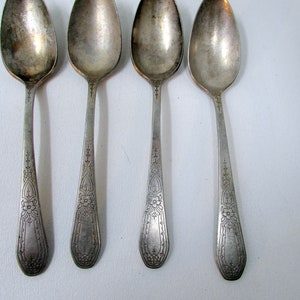 Vintage Community Plate Flatware 9 pcs Flatware Silverware Lot of Forks and Spoons Sweet Floral Pattern Art Deco image 2