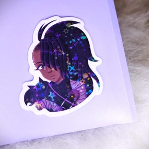 CRK Cookie Run Black Raisin Cookie | Disc. Edgy Assassin | Glossy Holographic 2-Inch Vinyl Sticker