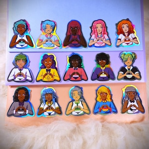 Pride LGBTQIA+ Magical &quot;Girls&quot; | Pride Sailor Scouts | Glossy Holographic 2-Inch Vinyl Sticker