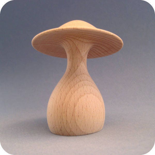 Champignon Décoratif en Bois Brut Petit Modèle