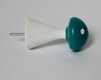 Turquoise and white mushroom peg