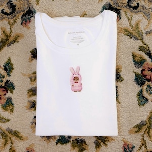 Hand-Painted Calico Critter T-Shirt: Pink Bunny Fan Art