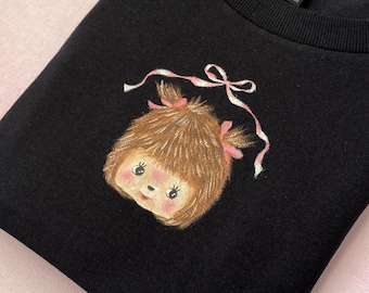 Hand Painted Monchhichi T-shirt: Custom Unisex Tee, Kawaii Clothes, Handmade, Painted Diy, Gift for her, Monchhichi, 90s Inspired Graphic T