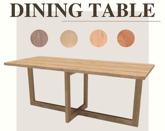 Custom Solid Wood Dining Table • Walnut, Oak, Cherry, Maple • Handmade to Order