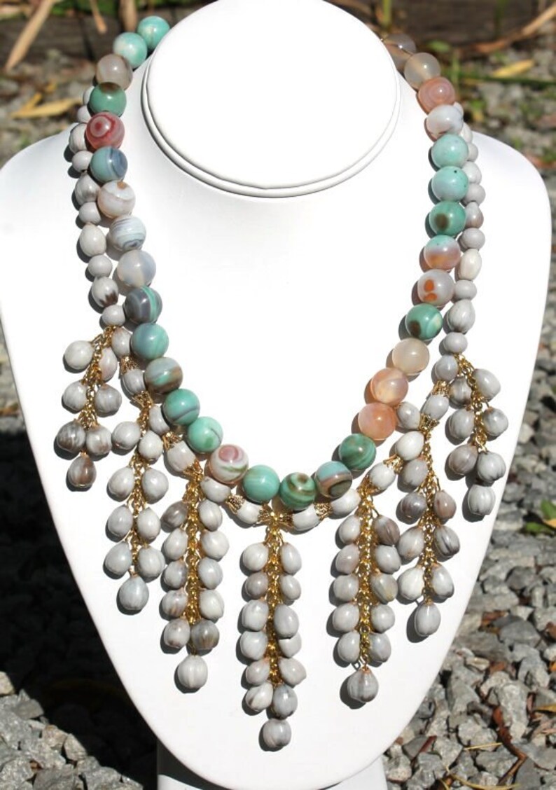 Whimsical Semi Precious India Agate and Seed Pod Beads Etsy