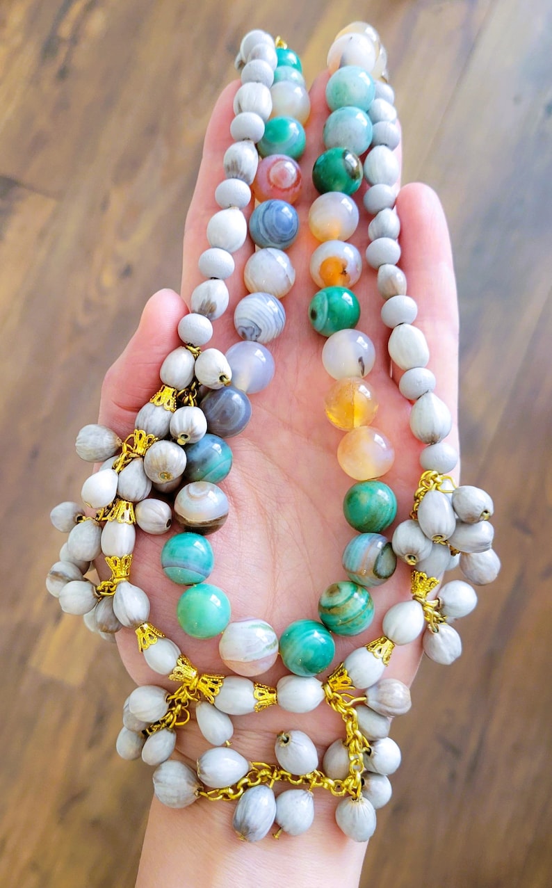 Whimsical Semi Precious India Agate and Seed Pod Beads Etsy