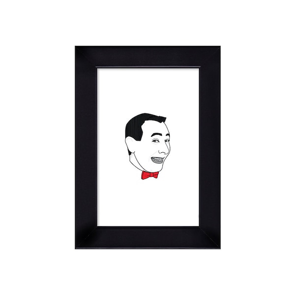 4 x 6 Framed Pee Wee Herman portrait