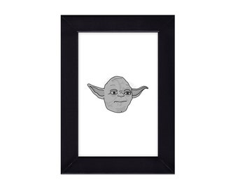 4 x 6 Framed Yoda / Star Wars / Empire Strikes Back Portrait