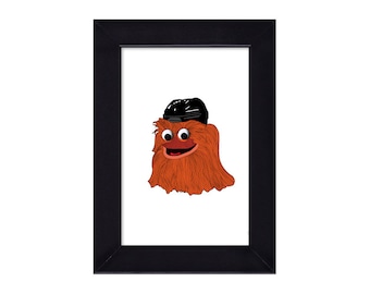 4 x 6 Framed Gritty Philadelphia Flyers Mascot with Googley Eyes on frame Portrait