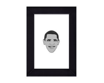 4 x 6 Framed Barack Hussein Obama / President of the United States Portrait