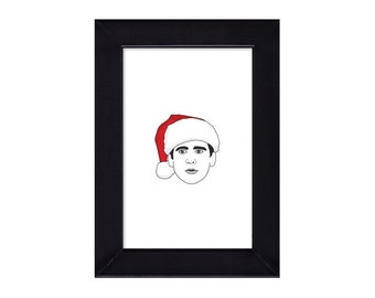 4 x 6 Framed Michael Scott / Steve Carell / The Office Christmas Portrait