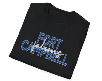 Black Fort Campbell Falcons -- Unisex Softstyle T-Shirt
