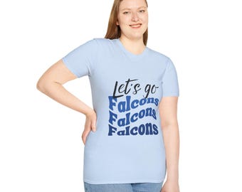 Let's Go Falcons wave shirt - Unisex Softstyle T-Shirt