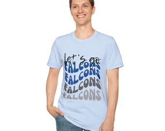 Let's go Falcons 4 Wavy shirt -  Unisex Softstyle T-Shirt