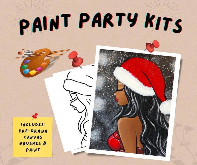 Lady Christmas Paint Party Kit - Festive Holiday Craft Set for All Ages ...