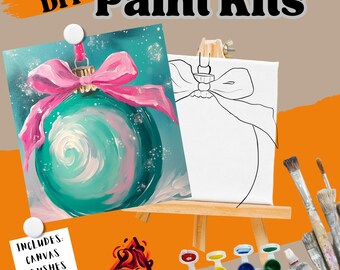 An ornament for the Christmas Tree DIY Paint Kit - Festive Holiday Craft Set for All Ages / Paint party / Pre-drawn outline canvas