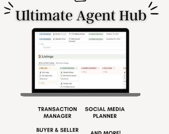 Ultimative Notion Vorlage für Makler | Realtor System crm | Tracker Digitaler Planer | Transaktionspromission|Realtor Marketing Plan