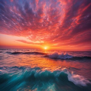 Beautiful sunset, digital wall art, sunset scene, colourful sunset