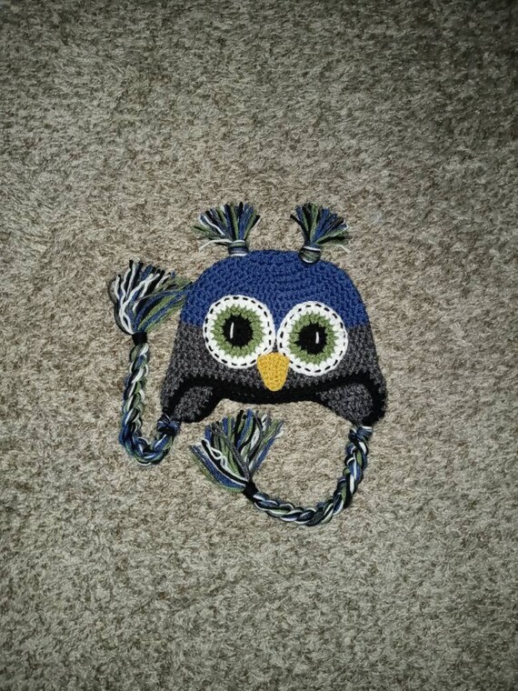 Blue Owl Hat Made to Order in Any Size 