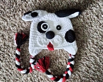 Black and white puppy Dog hat for kids