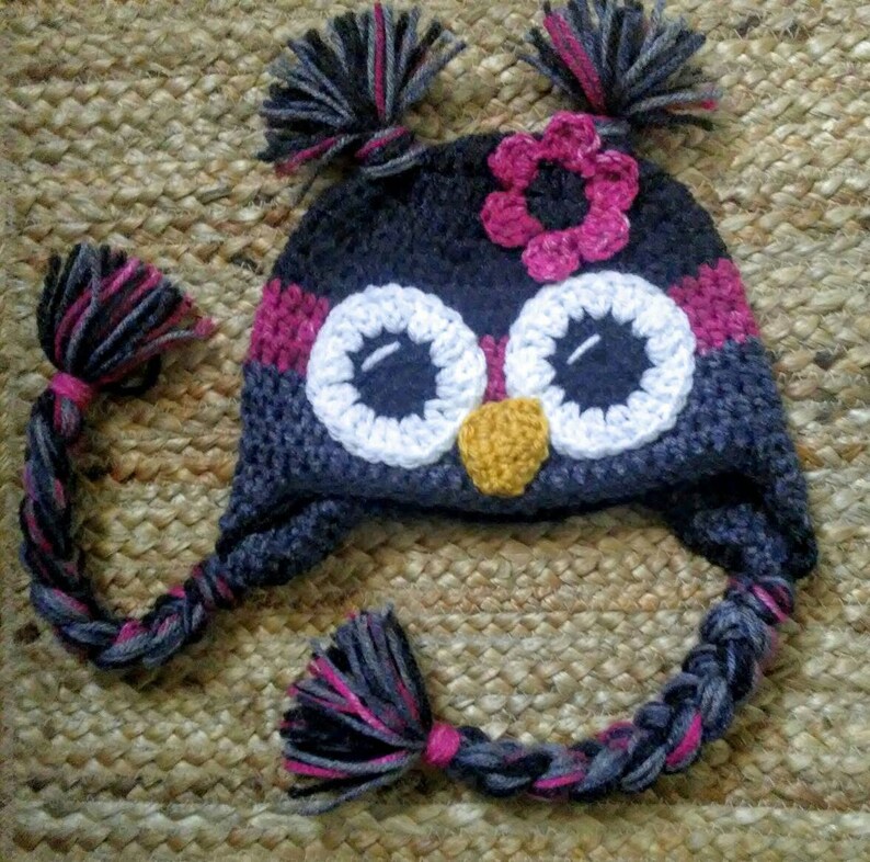 crochet owl hat